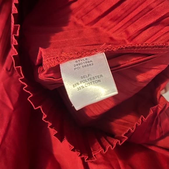 Avara Women Burgundy Gathered Pleated Mini Swing Dress w/ Flutter Sleeves Sz-XL - Picture 5 of 6